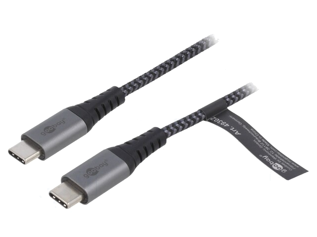 Kabel; USB 2.0; USB-C-stekker,aan beide zijden; 1m; 480Mbps Kabel; USB 2.0; USB-C-stekker,aan beide zijden; 1m; 480Mbps